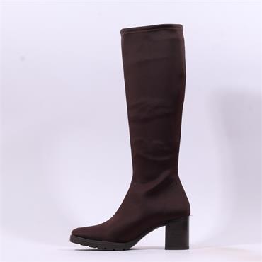 Miss Elastic Memphis Lycra Long Boot - Brown